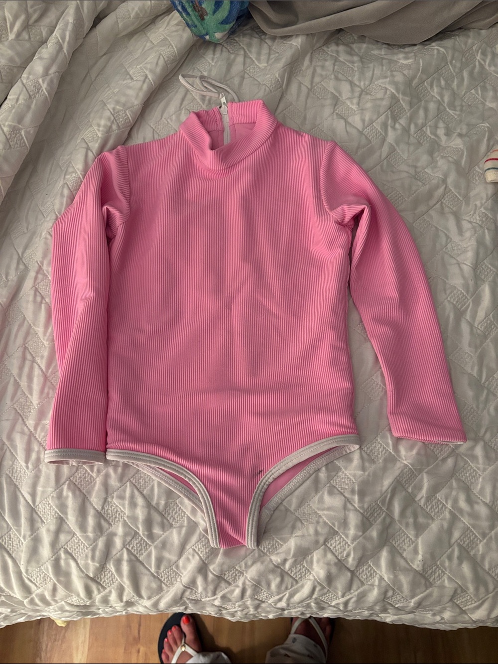 Lainsnow Ribbed Long Sleeve Pink Bodysuit